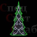 Светодиодное панно "Ель Чудесная" Белая Зеленая 2,5м