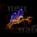 Новогоднее украшение для города. Светодиодная фигура Снегири на дереве