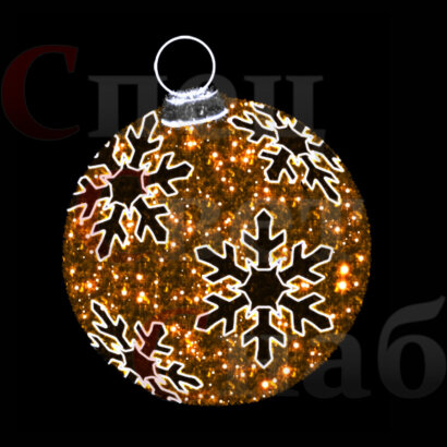 Светодиодная фигура к новому году "Шар Снежинка" Теплый белый